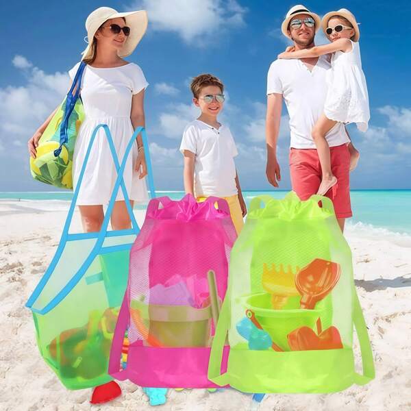 3PCS Beach Bags Waterproof Sandproof,Summer Bag,Pool Bag,Bag Organizer,Storage Bag,Garden Storage,Travel Bag,Large Vacation Essentials For Toys Pool Bag Beach Accessories,Beach Bag Extra Large Beach Bags And Totes Tote Backpack Toys Towels Sand Away For Holding Beach Toys Children' Toys Market Grocery Picnic Tote-Green