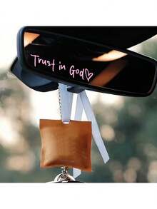 Christlicher Spiegel-Aufkleber mit Bibelvers - Vertraue auf Gott, Glaube Hoffnung Liebe, selbstklebender glänzender Look, Religiöse Geschenke für Lehrer, "Vertraue auf Gott" Muster in Herzform - Einheitsgröße - Übersicht 2