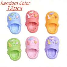 3/6/9/12pcs/Cartoon Slippers Refrigerator Magnet, Cute Decorative Plastic Oval Refrigerator Magnet Set, Fun Whiteboard And Office Kitchen Magnets, Perfect For Home Decoration Gifts On Thanksgiving, Christmas, And Halloween - Multicolor - View 11