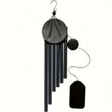 1 Piece Of 6-Tube Wind Chime Rotating Solid Wood Outdoor Decoration Home Decoration Wind Chime Hanging Decoration Handicraft - 銀 - 查看 6
