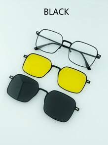 买一副眼镜送两副磁性夹式时尚眼镜，男女通用时尚眼镜，适合驾驶、骑自行车、户外钓鱼