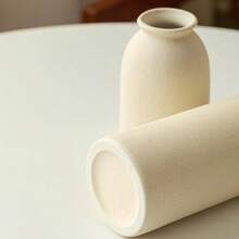 Juego de 3 jarrones decorativos de cerámica de 10.4 pulgadas, estilo bohemio moderno escandinavo, decoración del hogar de estilo campestre moderno blanco (mezcla de café) - Beis - Ver 3