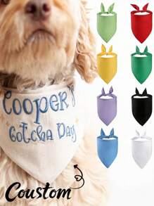 Personalized Custom Pet Scarf , Personalized Embroidered Dog Bandana,Customized Pets Logo Print Solid Color Pet Triangle Scarf With Logo, Pet Neck Scarf,Bibs Triangle Scarfs Gift For Small Medium Large Dogs Cats Baby Puppy Pets Accessories Ornamental Stylish,Fashion,Colorful,Vintage,Cute,Contracted,Cuties Custom,Unique,Customized,Personalized Pet For Anniversaries,For Birthdays