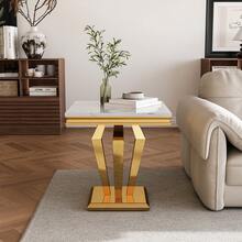 End Table - White & Gold