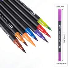 24pcs Water-Based Dual-Tip Outline Pens, Soft Tip Markers, Watercolor Brush Pens Set, Colorful Drawing Soft Tip Pens, Washable, Non-Staining, Suitable For Children Graffiti, Manga, Art Lovers, Back To School