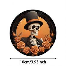 1 Set /4 Pieces /6 Pieces: Halloween Skull Pattern Diatom Mud Coasters, Floral Coffee Coasters, Multi-Occasion Decorations For Home And Restaurant, Daily Gifts, Table Decorations, Daily Decorations, Theme Party Decorations - Multicolor - View 4