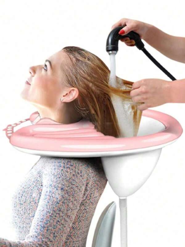 Aufblasbarer Shampoo-Waschbecken, 1 Stück, tragbare Shampoo-Wanne für Bett und Bettkante, für Senioren, Behinderte, Schwangere, Verletzte, Bettlägerige, leichter Shampoo-Waschbecken für Behinderte, leichter Shampoo-Ausguss, faltbares und flaches Design zum Haare waschen ohne sich herunterbeugen zu müssen