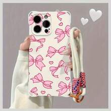 Funda para phone (1 unidad): moderna correa cruzada con diseño de pulsera anticaídas en las cuatro esquinas. La funda protectora para teléfono es suave y se puede colgar en la nuca. Es compatible con las series 12, 13, 14, 15, 16 Pro y Pro Plus. Es elegante. - Blanco - Ver 5