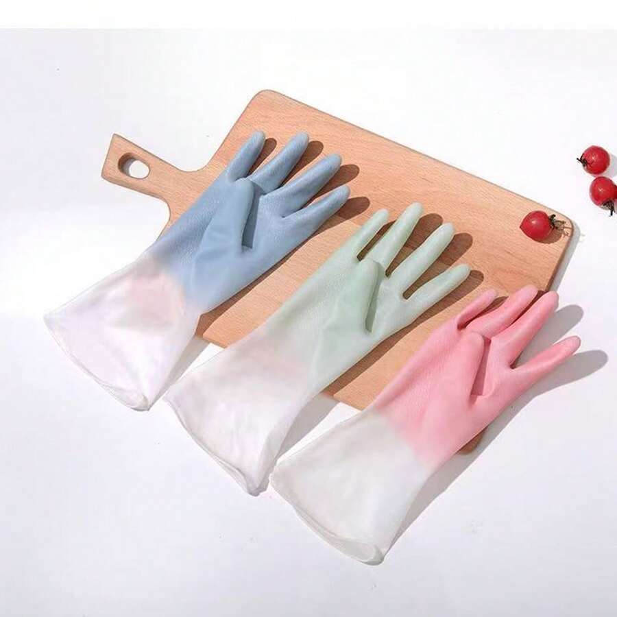 2 piezas de guirnaldas de limpieza de cocina de doble tono, guitarros resistentes al agua y antideslizantes, adecuados para lavar platos, ollas, ropa, frutas y verduras [S: ancho de palma de 6,5-8 cm, M: grosor de palmera de 8,1-9 cm]