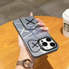 Fashionable Artistic Lined Double-Layer IMD Phone Case, Shock Resistant With Electroplated Buttons, Compatible With Iphone 16/15/14/13/12 Pro Max Waterproof Anti-Fall Scratch Resistant - Multicolor - View 7