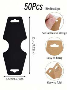 5-400 szt. Karty do wyświetlania bransoletek i kolczyków, ręcznie robione karty do kolczyków, samoprzylepne, odpowiednie do naszyjników, bransoletek, breloków, kolczyków, gumek do włosów, kart do przechowywania i wyświetlania