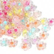 100pcs 12mm Flower Acrylic Beads Mix Candy Colors Flower Plastic Pastel Beads For DIY Crafts Braids Bracelet Earring Jewelry Making - Multicolor - View 11