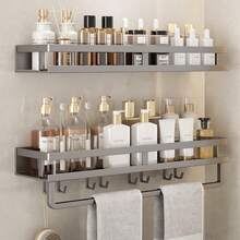 Bathroom Shelves & Corner Shelves - [厚度40CM]單層[6鉤帶桿] - 查看 10