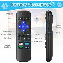 paquete de 3 fundas suaves de silicona con 2 paquetes de control remoto de repuesto para televisores inteligentes universales compatibles con las series Hisense, Sharp y Onn Roku, no para Roku Stick y Box - Paquete de 2 controles remotos, cubierta azul, cubierta morada y cubierta verde - Ver 4