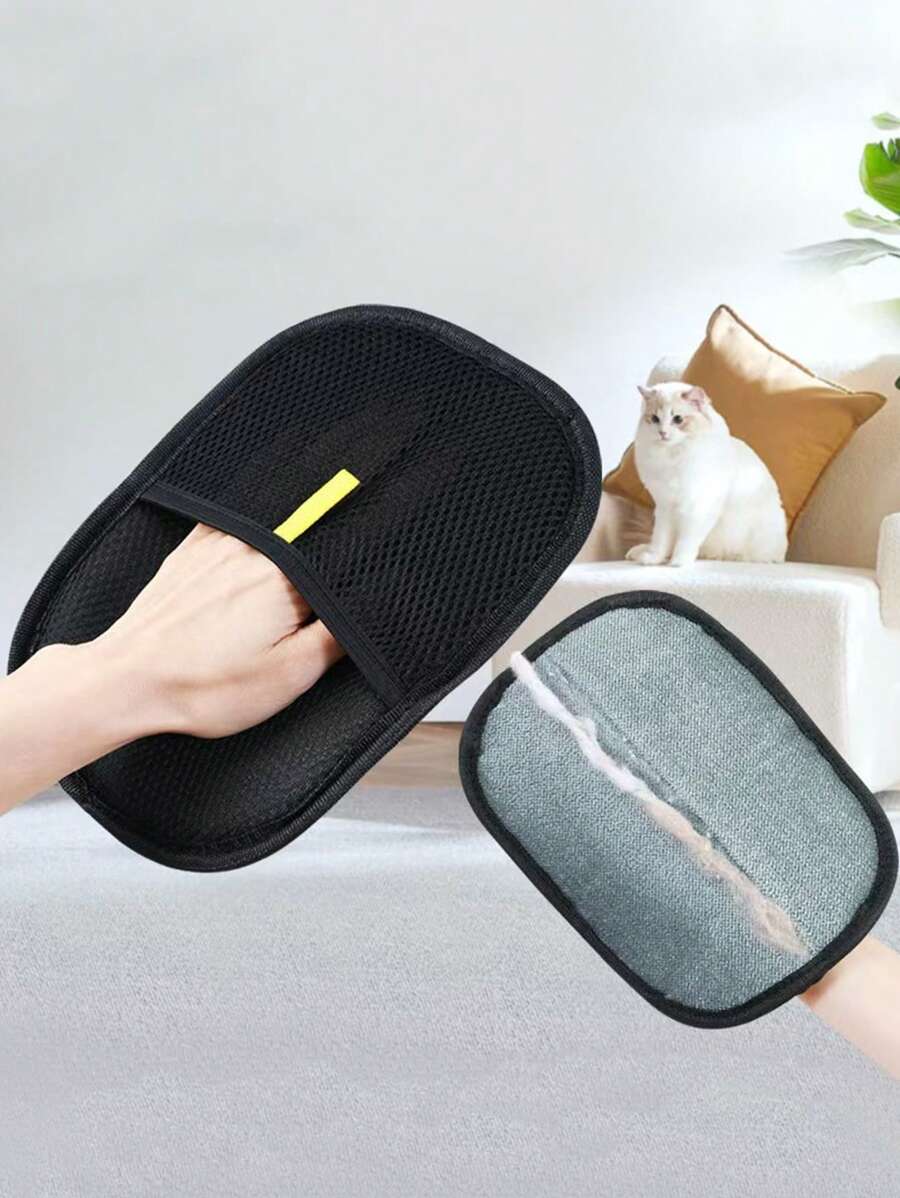 1 Guante quitapelos estático para mascotas, cepillo de doble cara, herramienta eficiente de belleza y eliminación de pelo, herramienta reutilizable de eliminación de pelo, guantes esenciales para el cuidado de mascotas, adecuado para limpiar, eliminar pelo, limpiar alfombras, sofás