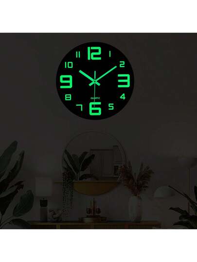 1pc 12 16 Inch Vintage Tuscan Country Big Digit Wooden Glow In Dark Wand Clock, AA Battery Powered, Round Silent Non Ticking, Luminous Numbers s, Home Living Room, Bedroom, Office, Outdoor, (No Included) School Surprise Dormitory Back To Room Supplies view 4