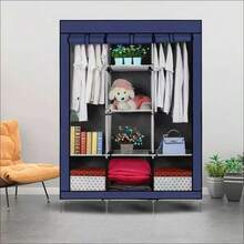 Closet Armable, Armario Organizador, Rack Organizador con Lona Anti-Polvo, Para Ropa, Bolsas y Zapatos, Fácil de Armar, Compacto, Para Habitación - azul real - Ver 3