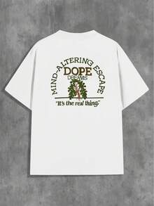 Cool And Dream Style Men's Printed T-Shirt, Comfortable And Breathable Leisure Sports, Suitable For Spring And Summer Leisure, Suitable For Couples Suitable For Festivals - 白色 - 查看 2