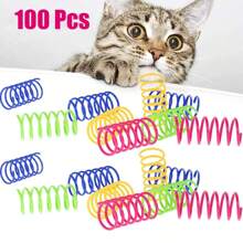 Pet Toys - 2.5cm Colorful Plastic Spring Cat Toys, Interactive Pet Slouchy Cat Toys, Small Cat Jump Toys, Indoor Spring Toys, Multi-Color