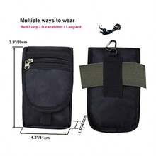 YYWSH-Belt Tool Pouch Holster Multitool Organizer Pouch For EDC Gears Cellphone Case Maezar Utility Sheath Bag Nylon Tactical Tool Bag For Men Small Pocket Phone Holder With DRing Zipper Black J1g1 - màu đen - Xem 3