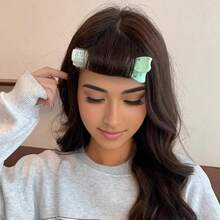 4 件套卷发器专业美容工具，丰盈卷发管，蓬松八字形丰盈夹，塑料发根空气刘海卷发夹卡，适合普通发质的手动卷发器，返校、旅行度假必备品，女士发饰