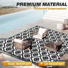 TAIMASI Extra Large Reversible Camping Mat – Weatherproof & Portable Floor Mat For Outdoor Adventures (Beach/Picnic/Backyard) – Easy-Clean Design – Perfect For: • Labor Day Outdoor Entertaining • Thanksgiving Backyard Gatherings • Christmas Gift For Camping Lovers • New Year's Adventure Essentials - 黑與白 - 查看 7
