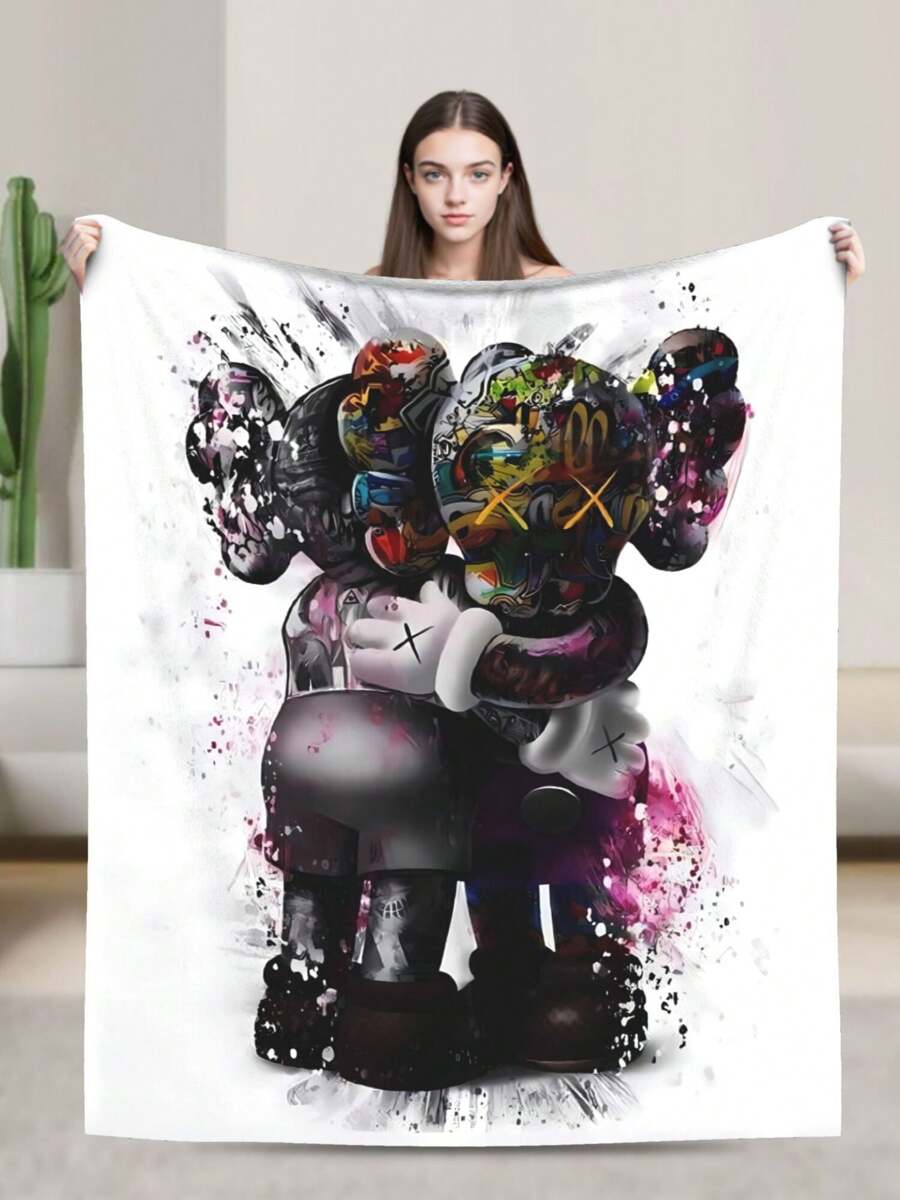 Kawss Kawaii Kaw Animation Theme Flannel Blanket - ,Print Blanket Living Room, Sofa And Travel - Gorgeous Mixed Color Gifts For Friends And Family, Double-Layer Blanket Comfortable Bedroom Decoration