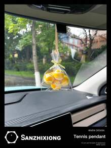 1 袋网球挂件汽车配件，汽车后视镜装饰吊坠，送给女士的精美礼物