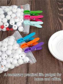 24 kẹp quần áo bằng nhựa chịu lực, kẹp nhựa mềm, kẹp quần áo chống gió, thích hợp cho gia đình và phòng giặt ủi - Nhiều màu - Xem 7