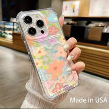 Funda para móvil con ranura para tarjetas. Compatible con phone 16, 15, 14, 13, 12 y 11. Permite guardar tarjetas y fotos. Diseño elegante y sencillo, transparente, esquinas reforzadas, anticaídas, con orificios para tarjetas. - Colores mixtos 1 - Ver 5