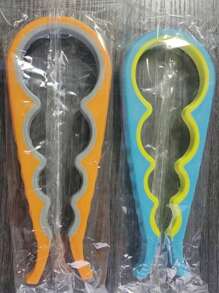 1pc 4-In-1 Multi-Function Bottle Opener And Can Opener - Portable, Non-Slip Handle, Convenient For Kitchen And Bar Use - Ideal Party Favor And Gift, Suitable For All, Elderly-Friendly, Kitchen Tool, Cooking Accessories, Household Kitchen Supplies, Thanksgiving Gift, Kitchen Gadget | Ergonomic Can Opener | Durable Plastic (Random Color Style)