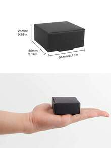 10/30pcs Mini Gift Boxes Black Kraft Paper Box Packaging Paper Box Gift Box Suitable For Holiday Party Gifts, Small Gift Boxes Suitable For Weddings, Birthdays, Christmas, Valentine's Day, Mother's Day, Bachelorette Parties, Party Supplies, Party Decorations - Black - View 2