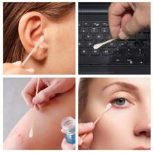 500pcs/400pcs/300pcs/200pcs/100pcs/50pcs Dual-Ended Multi-Purpose Disinfecting Cleaning Swabs. Ear Care, Spot Cleaning, Makeup Removal, Applying Medication, Scrubbing. Essential For Home, Travel, Versatile Use