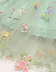 2025Toddler Girls Tulle Dress Rainbow Tutu Birthday Princess Dresses Formal Photo Shoot Outfit Summer Clothes 2-6T'Sprout Style' - 鼠尾草綠 - 花薄紗 - 查看 6