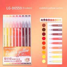 Bút gel Languo 9 màu dung tích lớn, bút marker acrylic không trong suốt, bút vẽ doodle phong cách Ins đơn giản dễ thương màu Morandi & Candy, bút lập kế hoạch cho học sinh vẽ nghệ thuật, vẽ truyện tranh, ghi chép - Nhiều màu - Xem 22