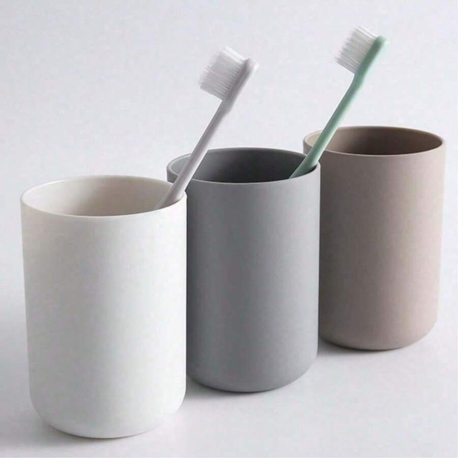 1/2/3 Stück einfacher Spülbecher, schlichte gewöhnliche Zahnputzbecher, Kunststoff Spülbecher, minimalistischer Badezimmerbecher, Badezimmerzubehör, minimalistischer Paar Zahnputzbecher, japanischer praktischer Waschbecher für unterwegs, kreativer einfacher Spülbecher für Zuhause