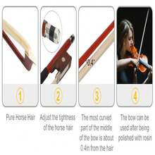 New 4/4 Acoustic Violin Case Set With Bow & Rosin, White Durable Hard Shell For Violin Protection & Travel - White - View 10