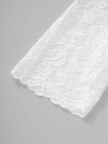 ii 女士德国 Dirndl 衬衫巴伐利亚啤酒节服装啤酒节短袖白色 Dirndl 衬衫短款上衣，万圣节 - 白色 - 查看 5