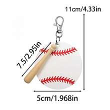 1/3/5/10/20/30/50件装个性化亚克力棒球钥匙扣（含迷你球棒），运动DIY钥匙扣，非常适合运动主题派对的回礼，创意生日派对礼物。是送给运动爱好者、家人和朋友的最佳礼物。