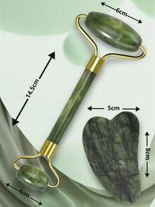 Facial Gua Sha Massage Tools Pink Massage Tools Women Portable Female Beauty With Roller Massager And Gua Sha Board For Face And Body,Beauty,Skin Care Products,Spa,Self Care,Skin Care Tools,Face Care,Esthetician Supplies,Massage,Face Massage Tool,Face Roller - Green - View 8