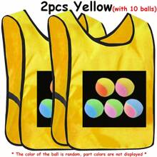 2pcs 39x53cm Outdoor Sticky Ball Vest With 10pcs 6cm Soft Ball Outdoor Interactive Sports Creative Throwing Sticky Target Sandbag Set