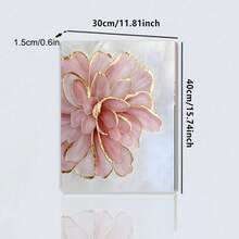 1 件，现代金粉色牡丹帆布画海报，适用于卧室、办公室、咖啡厅、家庭和宿舍墙壁艺术装饰，带/不带框架选项，圣诞装饰