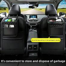 1pc Car Seat Back Storage Bag - Faux Leather Hanging Organizer, Stylish Car Accessory, Multifunctional Car Storage Bucket, Car Seat Storage Box