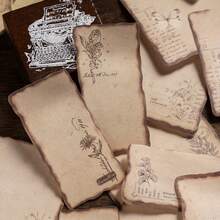 12 包复古烧焦记事本 - 复古植物和蝴蝶，用于学校、办公室和 DIY 装饰的自粘式记事本，秋日梦幻系列，可爱的记事本，办公用品，仿古风格艺术插图