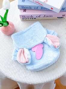 1 件宠物服装快乐小狗可爱卡通短法兰绒服装 - 蓝色大象 - 藍色 - 查看 5