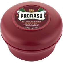 Proraso Shaving Soap Including Bowl, 150 Ml, Nourishing And Moisturizing Shaving Soap For Men With Sandalwood & Shea Butter, Made In Italy, Red