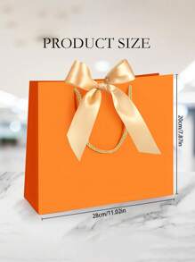 5 Stücke/1 Stück - Landschafts-Stil Kraftpapier Geschenktüten, Einkaufstüte, Verpackungstüte mit Griffen, Schleifen-verzierte Handtaschen für Halloween, große Kapazität weiße Papiertüte für Geschenke, Halloween , Thanksgiving ,, Weihnachten ), Neujahr, Hochzeit, Geburtstag