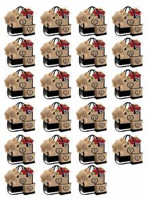 3 件套女士沙滩托特包套装（带肩带），包含女士沙滩帽和化妆包、玫瑰心形花环字母 A-Z、带侧袋的个性化礼品袋、带围巾的沙滩包、女士卡其色波浪沙滩遮阳帽，适合春夏海滩度假和户外婚礼、生日、节日 - 卡其色 - 查看 2