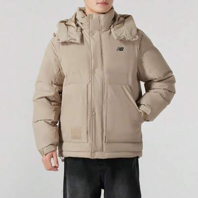 New Balance 男士轻便可收纳羽绒服，时尚运动休闲简约舒适保暖防风 AMJ44309SOT