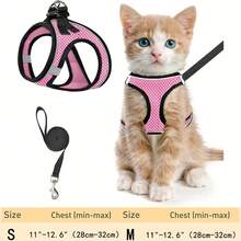 Escape-Proof Cat Harness & Leash Set: Reflective Soft Mesh Vest For  Outdoor Walks With Your Kitten